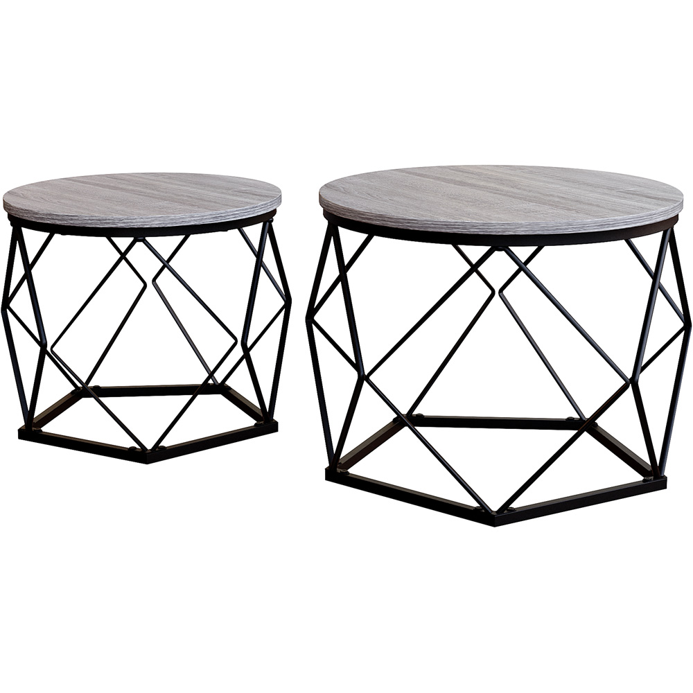 Vida Designs Brooklyn Grey Nest of Geometric Tables Set of 2 Image 3