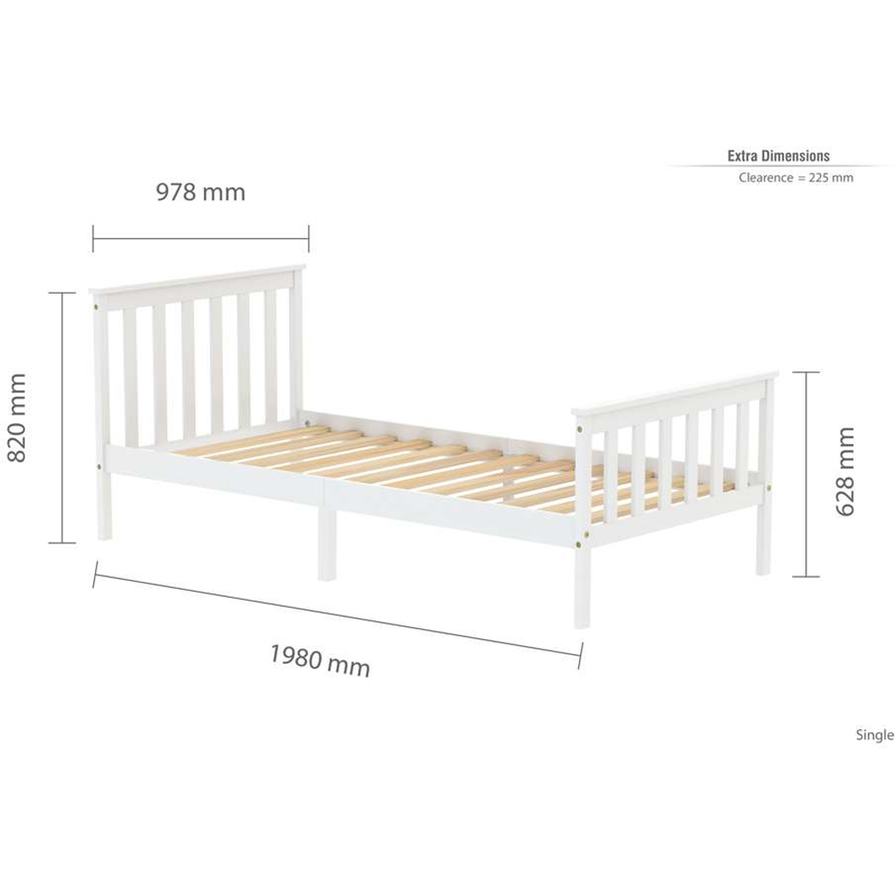 Oxford Single White Bed Image 7