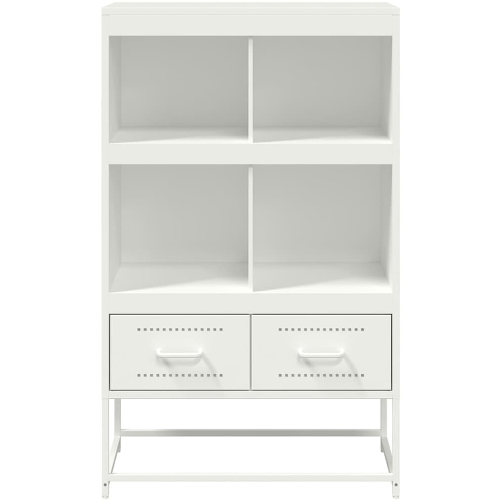 vidaXL 2 Drawer 4 Open Shelf White Steel Highboard Image 5