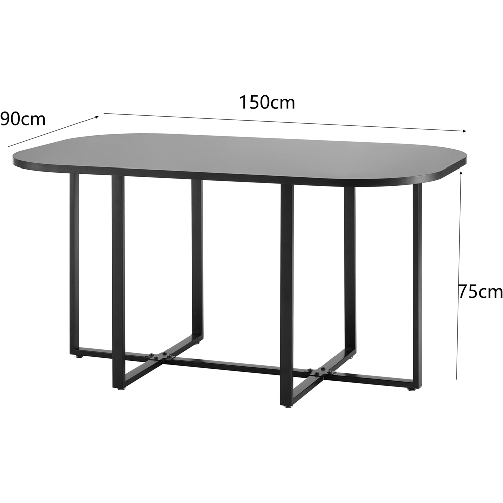 Comfy Living 6 Seater Dining Set Black Image 9