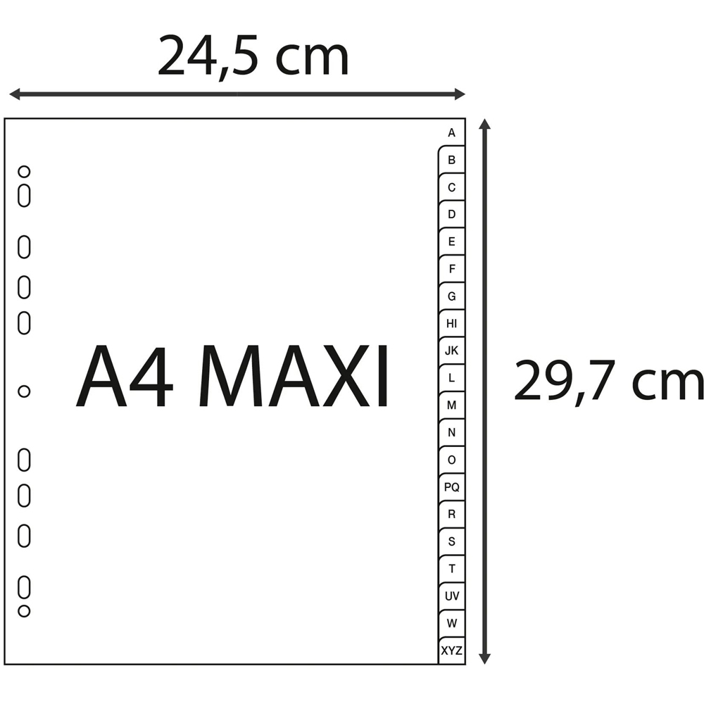 Exacompta A4 Maxi Grey Recycled Polypropylene A-Z Divider 10 Pack Image 6