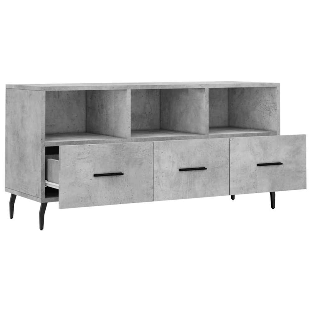 vidaXL 3 Drawer 3 Shelf Concrete Grey TV Cabinet Image 6