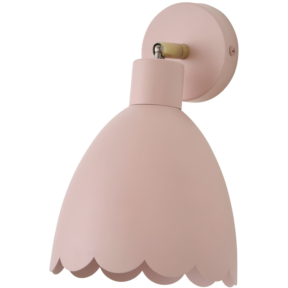 ValueLights Millie Rose Pink Scallop Shade Adjustable Wall Light with Bulb Image 1