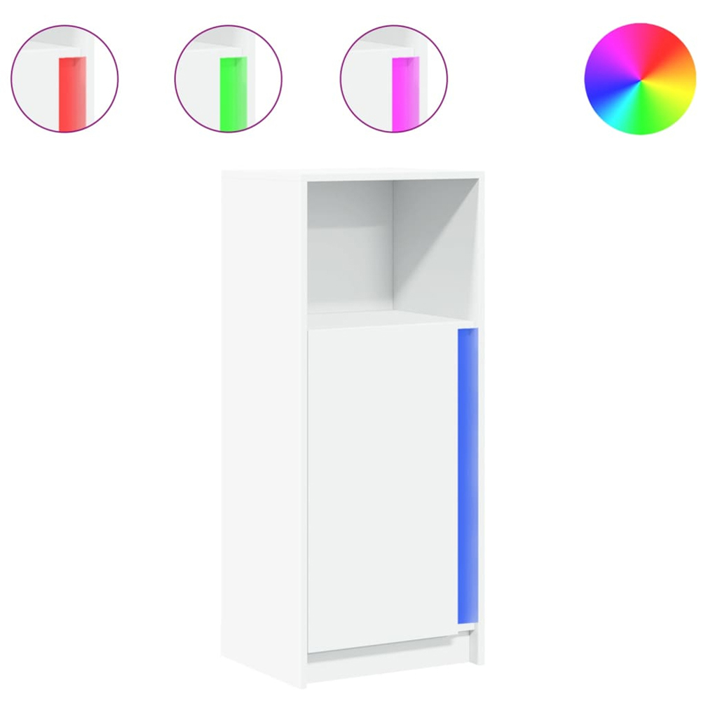 vidaXL Single Door White LED Sideboard Image 3