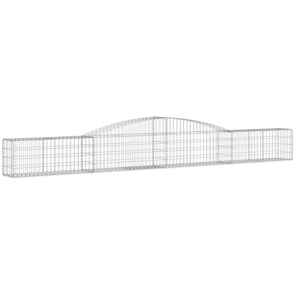 vidaXL Silver Galvanised Iron Arched Gabion Basket 400 x 30 x 40/60cm 15 Pack Image 1