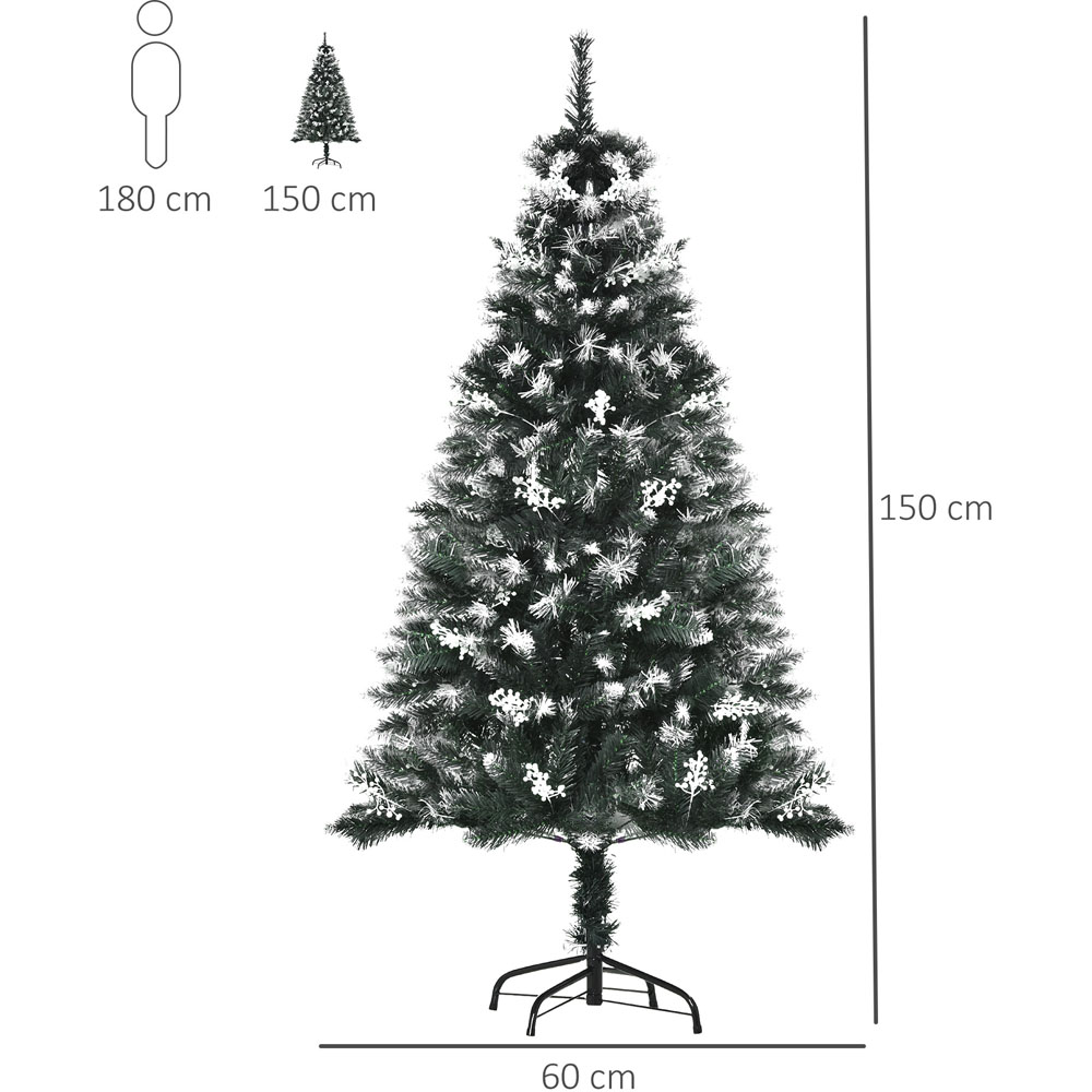 Everglow Snow Dipped Dark Green Artificial Christmas Tree with Foldable Feet 5ft Image 7