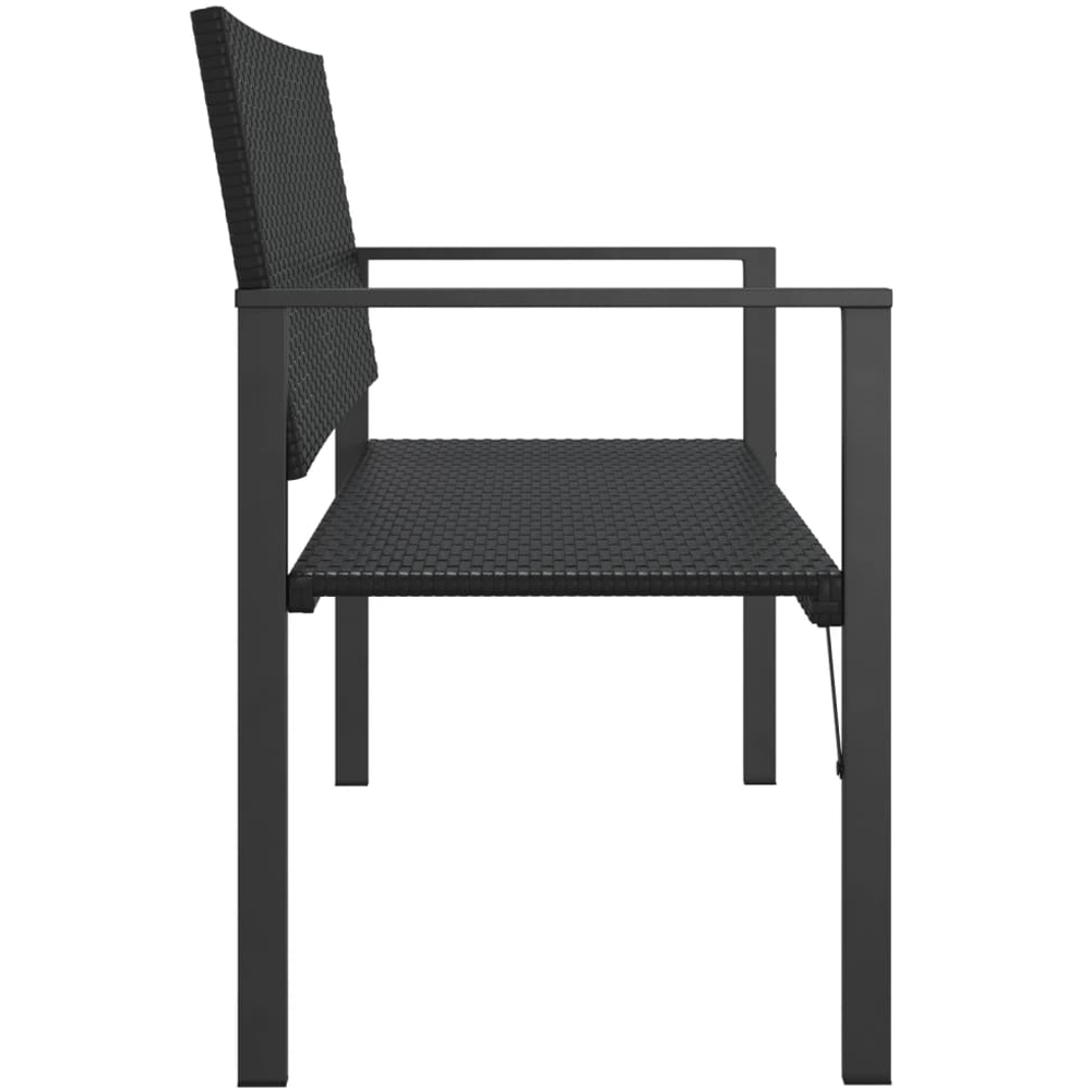vidaXL 2 Seater Black Rattan Garden Bench Image 4