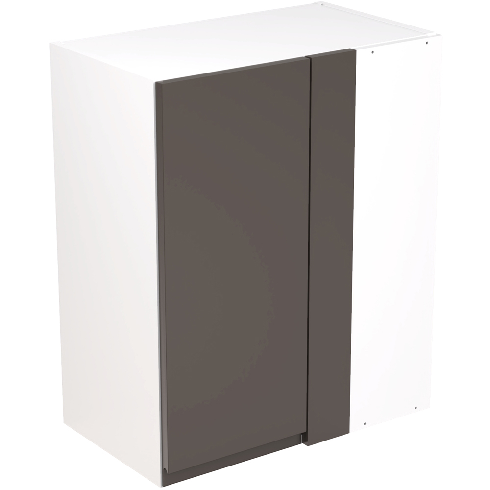 Kitchen Kit J-Pull Gloss Graphite Blind Corner Wall Kitchen Cabinet Flatpack 600mm Image 1