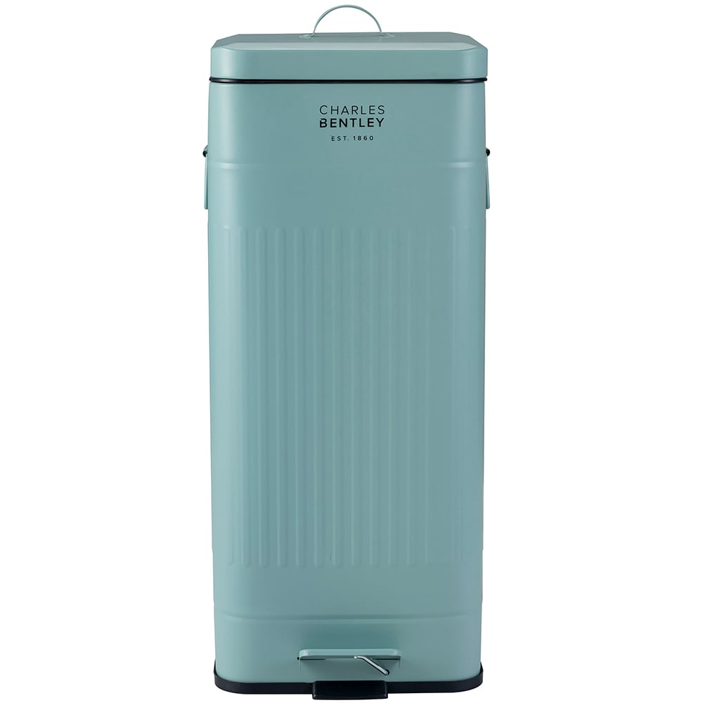 Charles Bentley Retro Green Square Kitchen Pedal Bin 30L Image 1