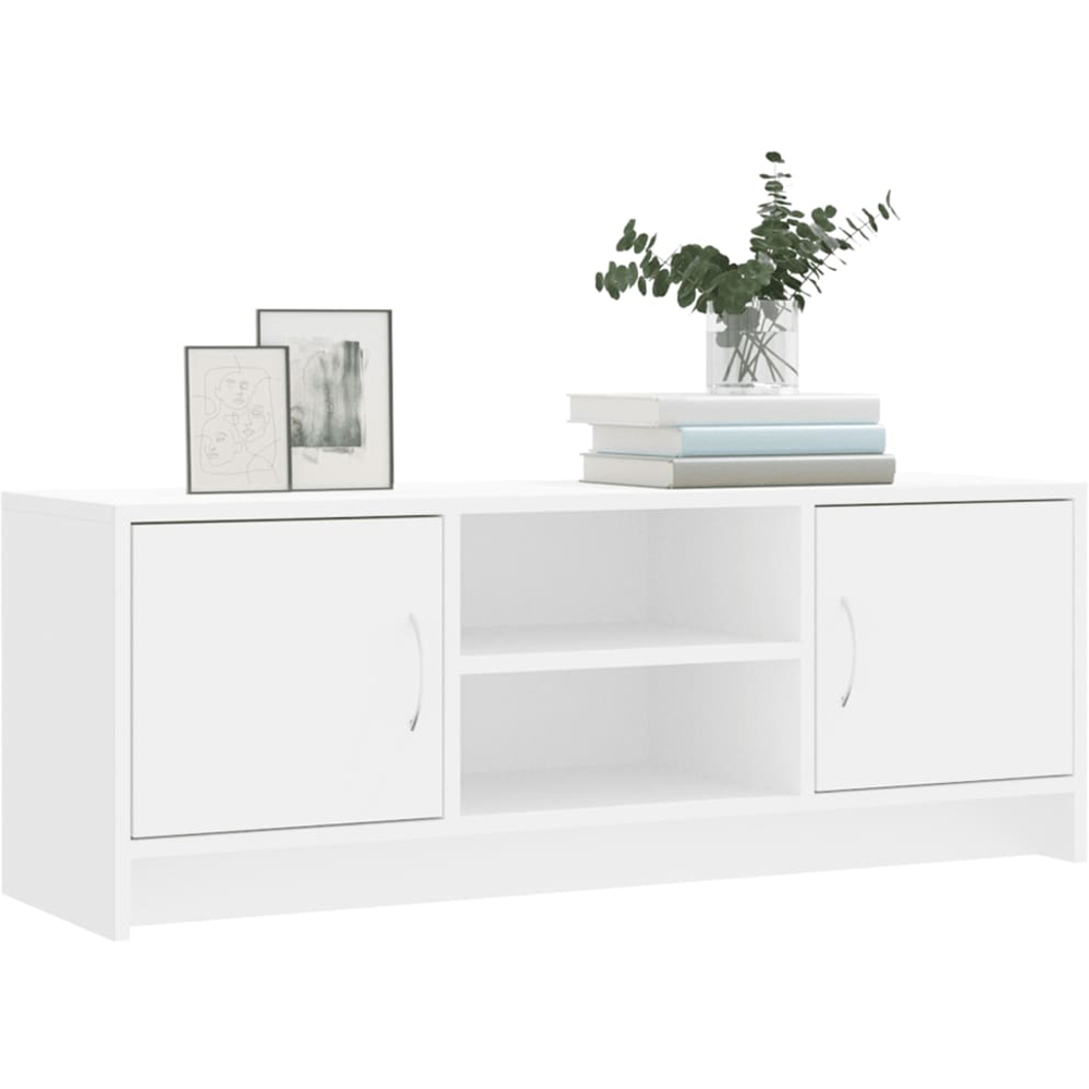 vidaXL 2 Door 2 Shelf White Large TV Cabinet Image 3