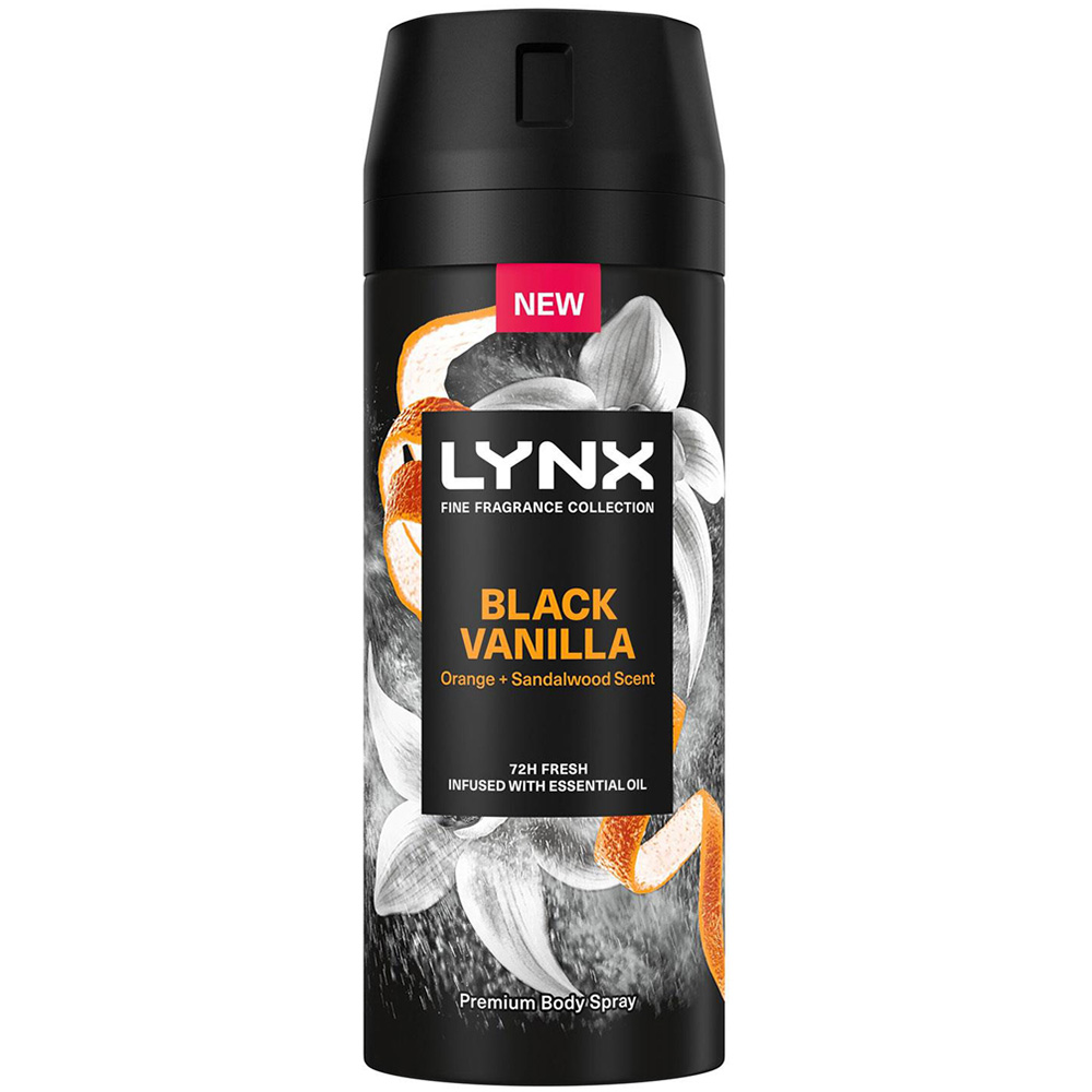 Lynx Fine Fragrance Collection Black Vanilla Deodorant Body Spray 150ml 6 Pack Image 2