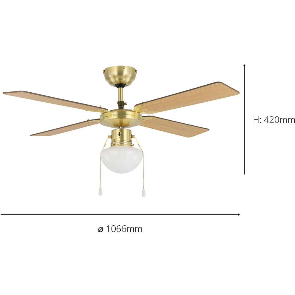 EGLO Fortaleza Bronze and Wood Ceiling Fan Image 4