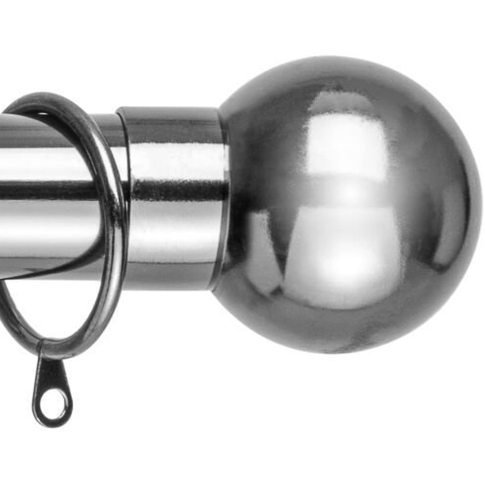 Home Treats 40 to 325cm Extendable Chrome Metal Round Curtain Pole Image 3