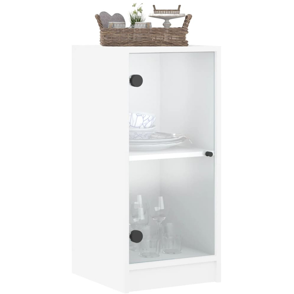 vidaXL Single Door White Side Cabinet Image 3
