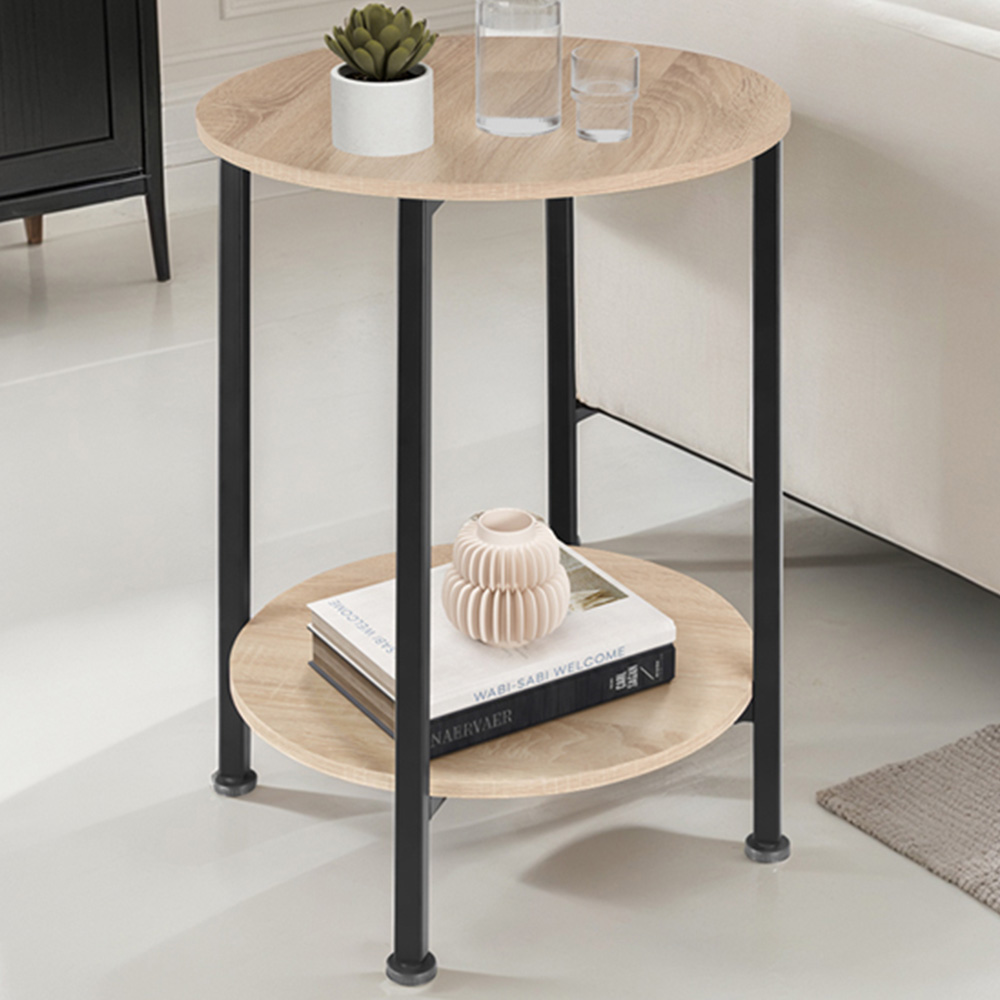 Tectake Ballina Single Shelf Sonoma Oak Bedside Table Image 1