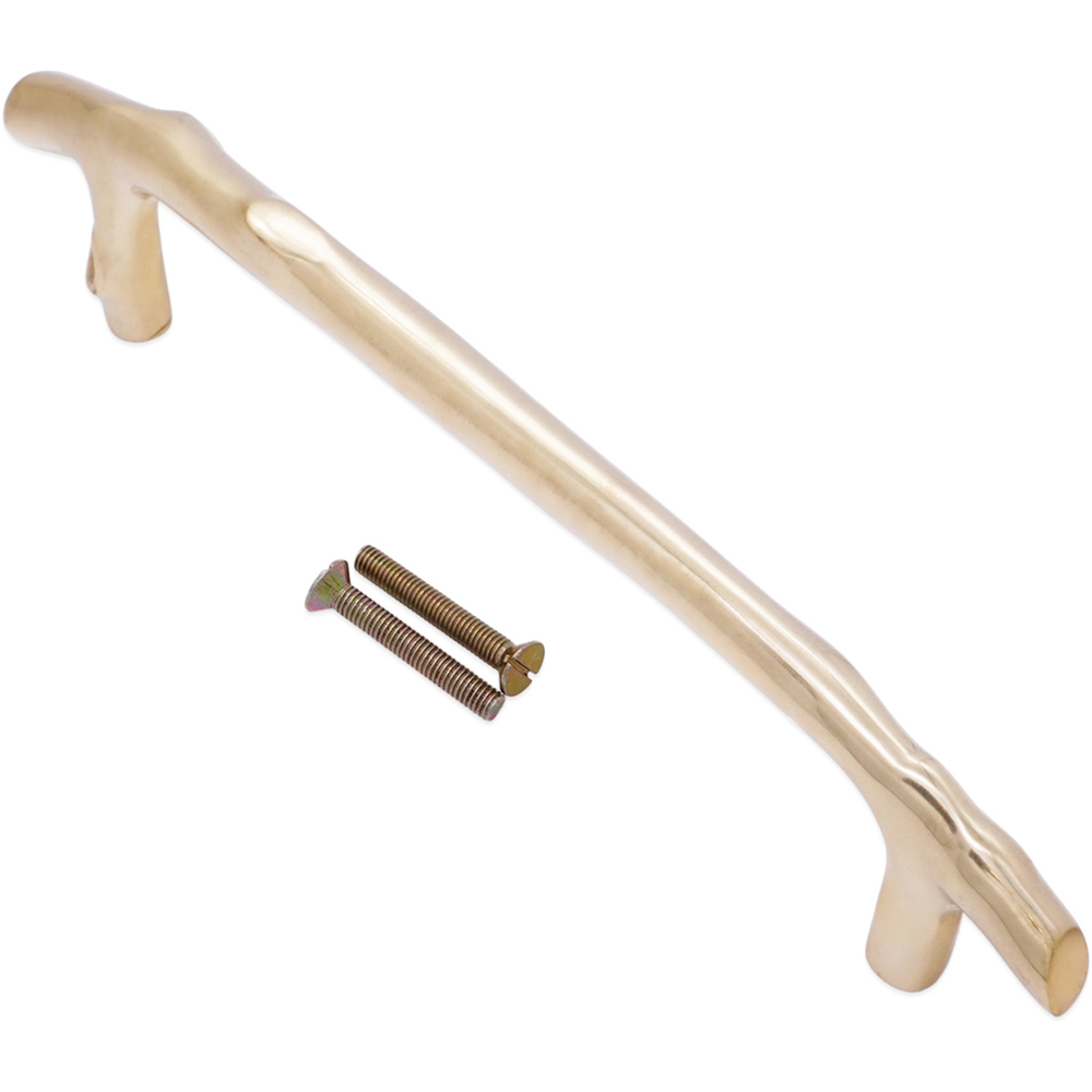 Spira Brass Bamboo Polished Brass Cabinet Pull Handle 270mm Image 3
