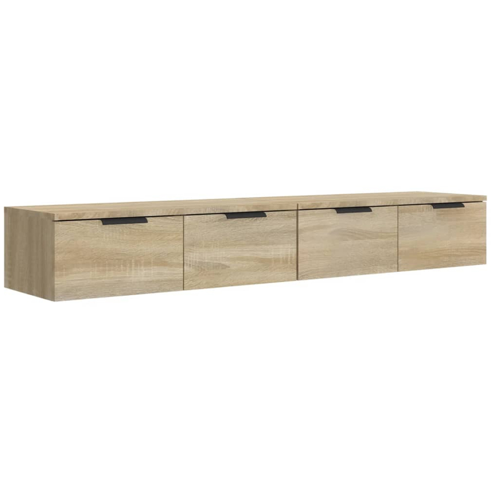 vidaXL 2 Drawer Sonoma Oak Wall Cabinet Set of 2 Image 2