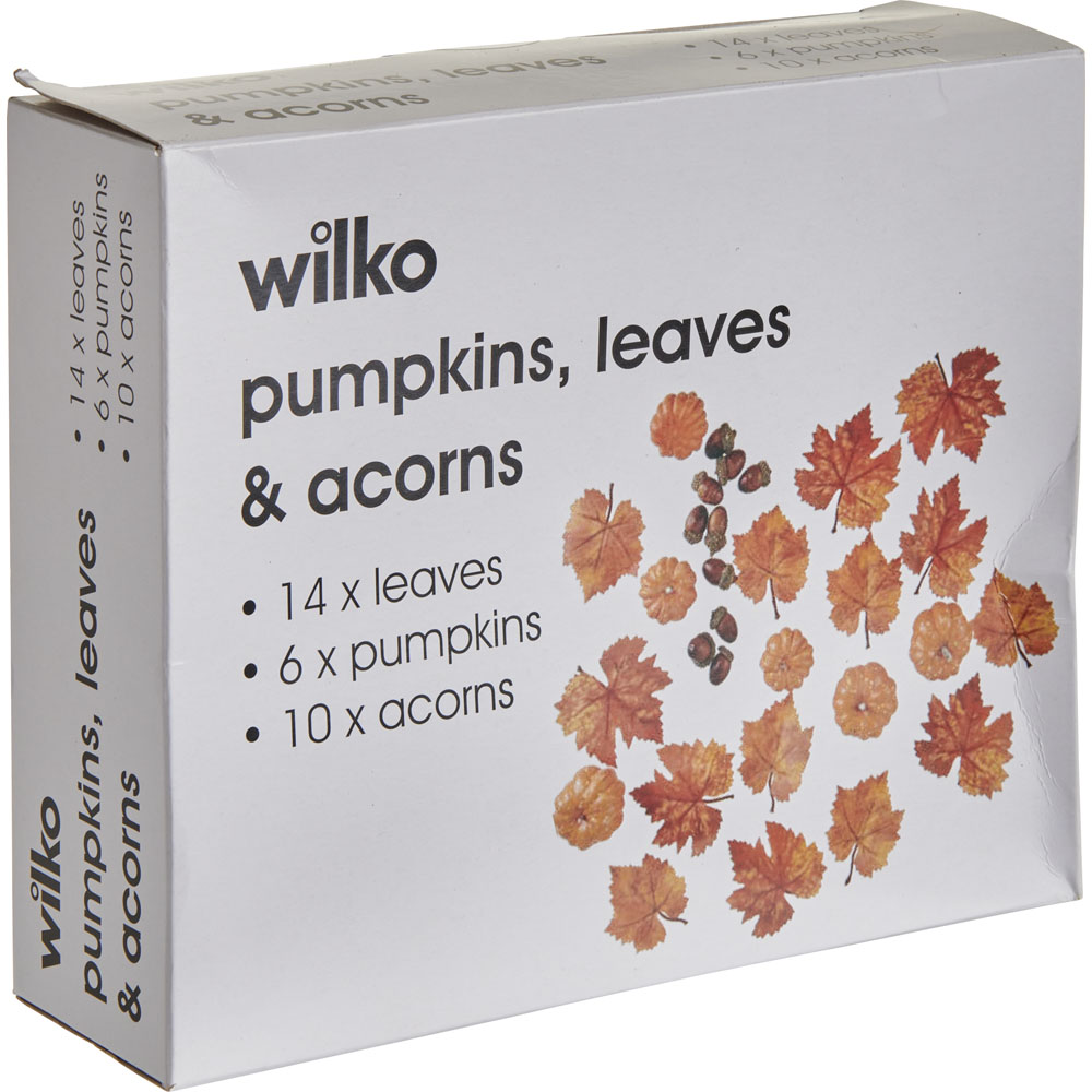 Wilko Halloween Bag of Pumpkins Leaves and Acorns Image 3