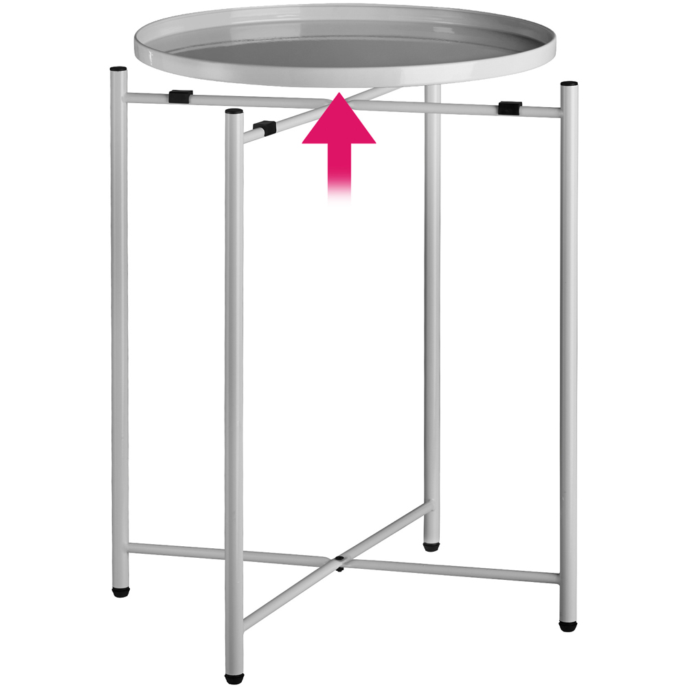 tectake Chester Grey Round Bedside Table Image 4