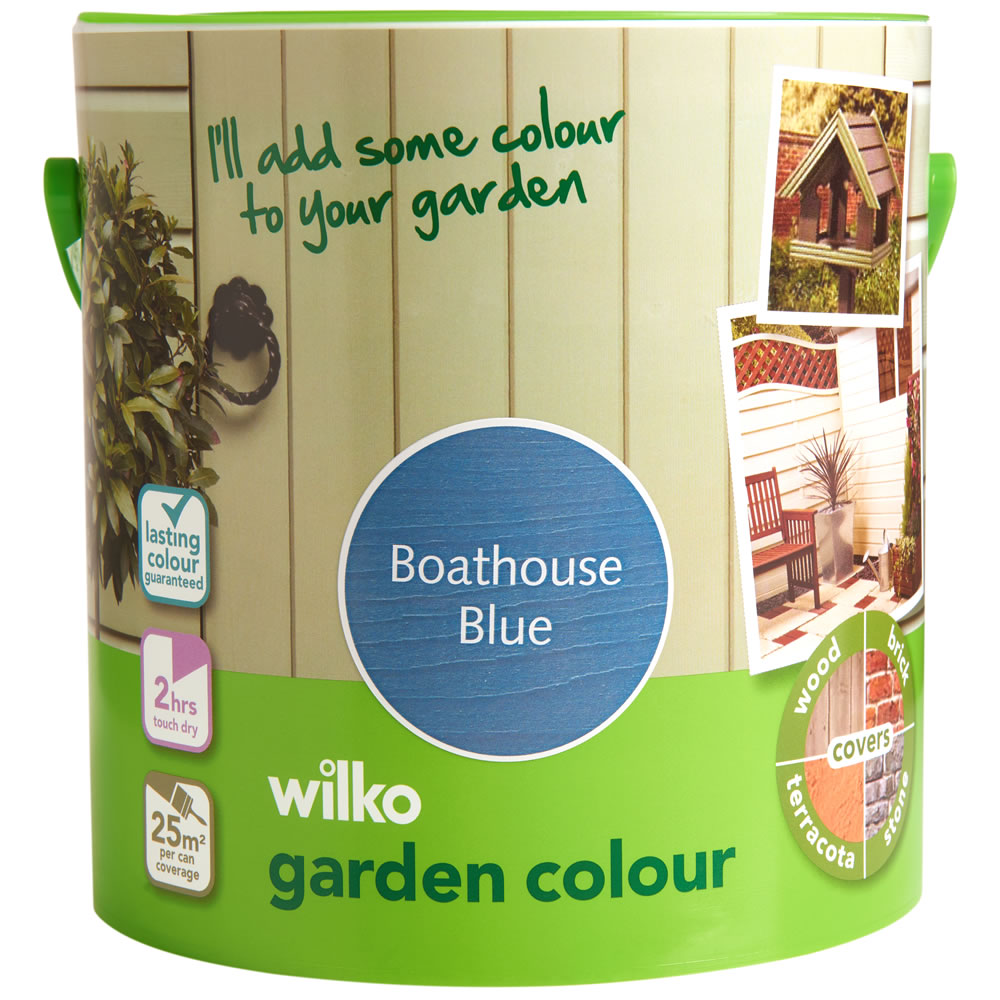 Wilko Garden Colour Boathouse Blue Exterior Paint 2.5L Image