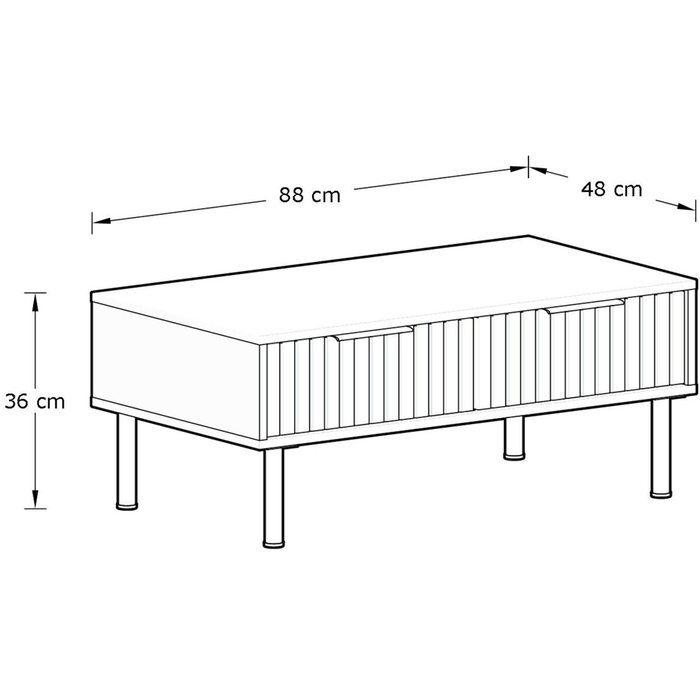 GFW Nervata 2 Drawer Black Coffee Table Image 9