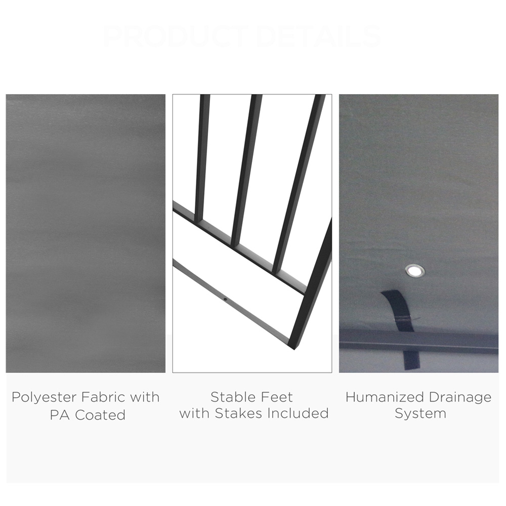 Outsunny 3 x 3m Sunshade Grey Canopy Gazebo Tent Image 6