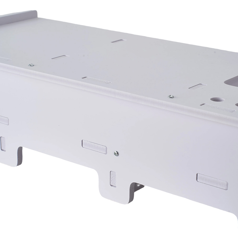 Living and Home 2 Drawer Single Shelf White Monitor Stand Riser with Pen Holder Image 3
