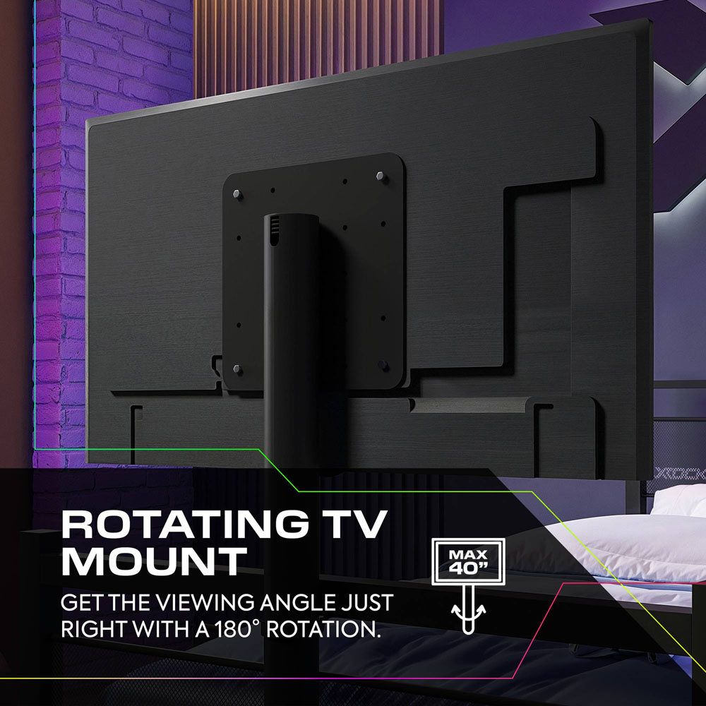 X Rocker Basecamp Single Black TV Gaming Bed with App Controlled RGB LED Light Image 5
