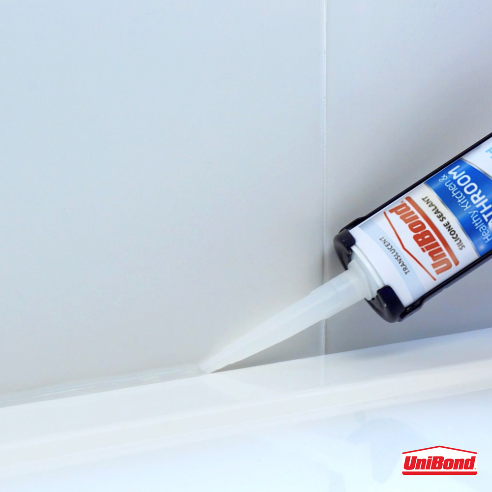 UniBond Translucent Healthy Kitchen and Bathroom Anti Mould Silicone Sealant Cartridge 274g Image 3