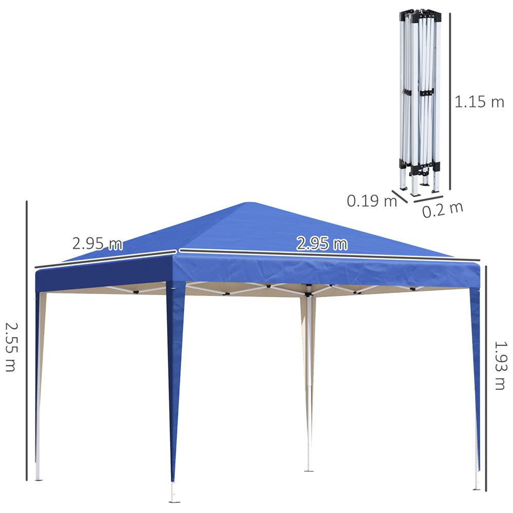 Outsunny 3 x 3m Blue Marquee Pop-Up Gazebo Image 6