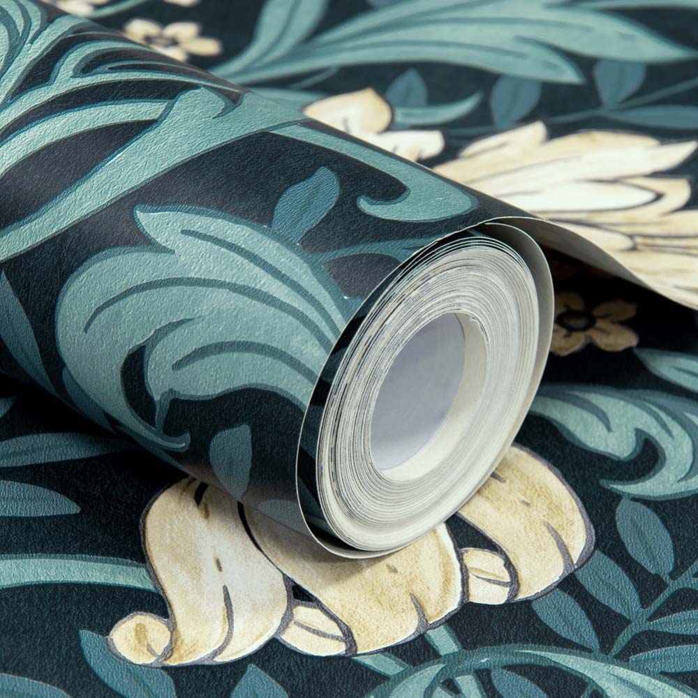 Grandeco Marian Vintage Art Nouveau Floral Trail Navy Wallpaper Image 2