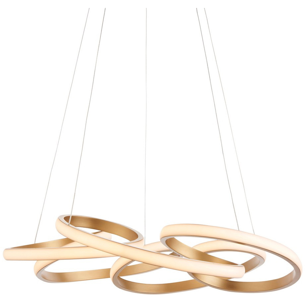 Merano Forli Satin Gold Paint and White Pendant Ceiling Lamp Image 3