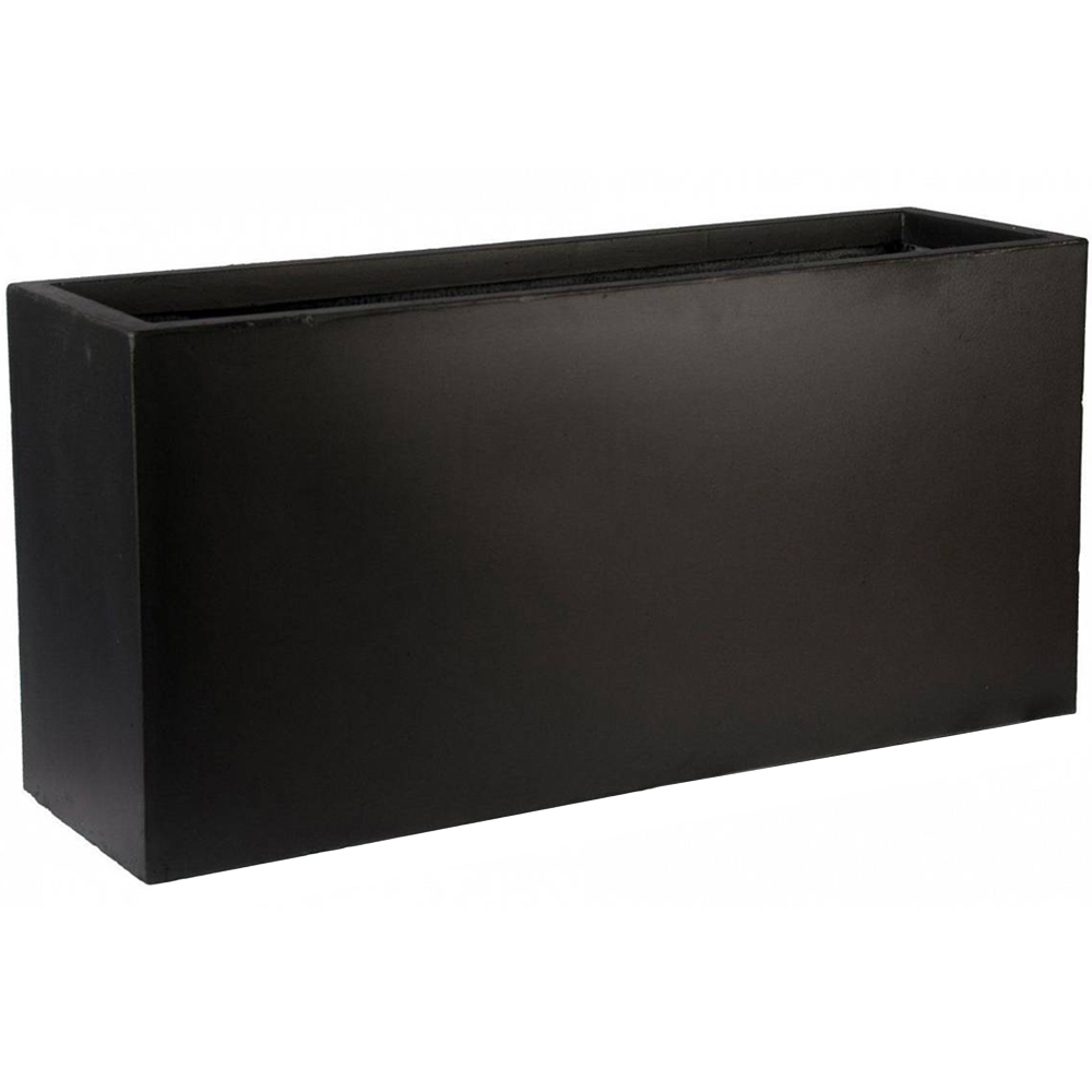 wilko Trough Black Light Concrete Outdoor Planter 41cm Image 1