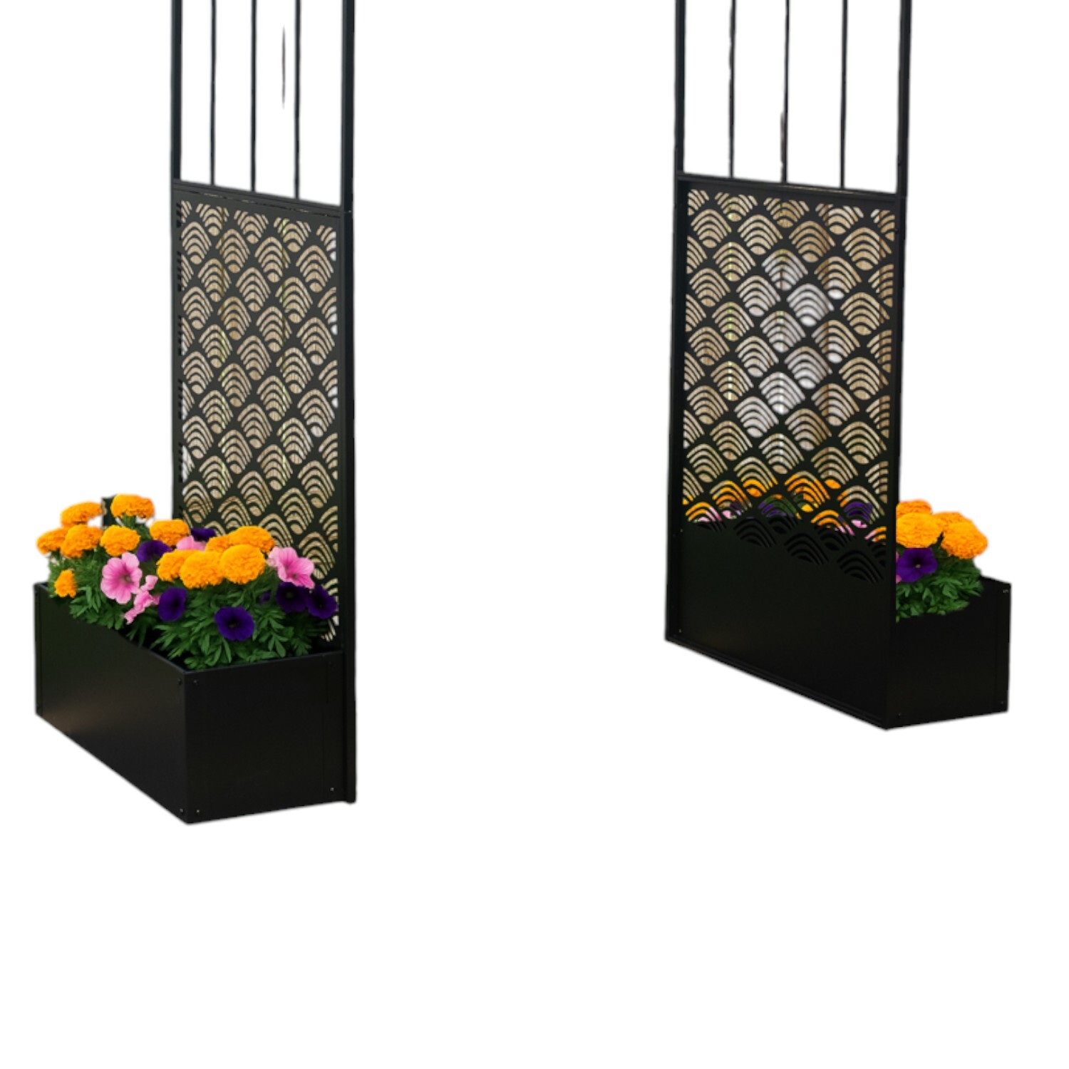 Ornate Arch with Planters Black Image 3