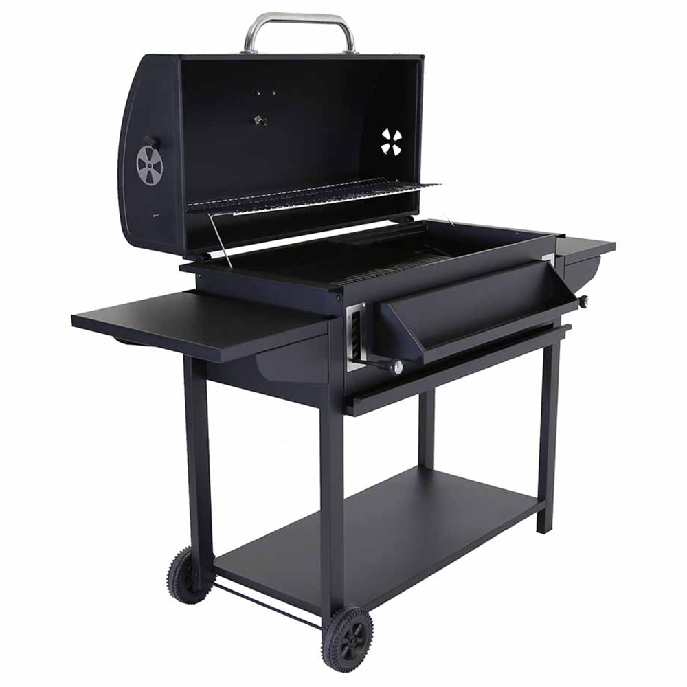 Charles Bentley Deluxe Steel Charcoal BBQ Grill Black Image 4