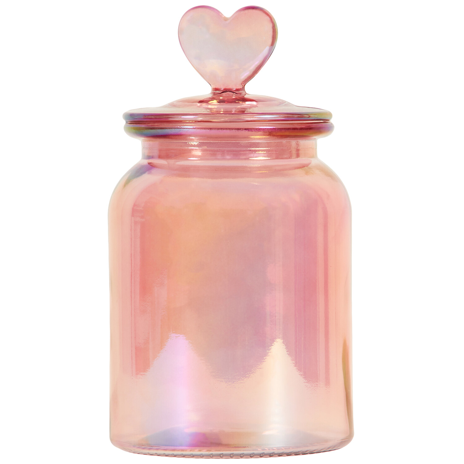 Glass Lustre Coating Heart Lid Jar - Pink / 1l Image 3