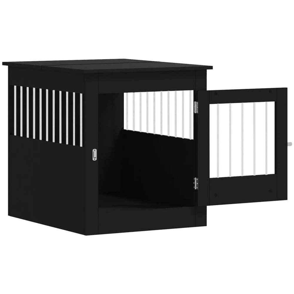 vidaXL Black Processed Wood Dog Crate Furniture 64.5 x 80 x 71cm Image 5
