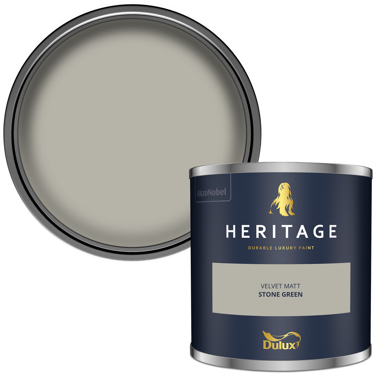 Dulux Heritage Walls and Ceilings Stone Green Velvet Matt Emulsion Paint Tester Image 1