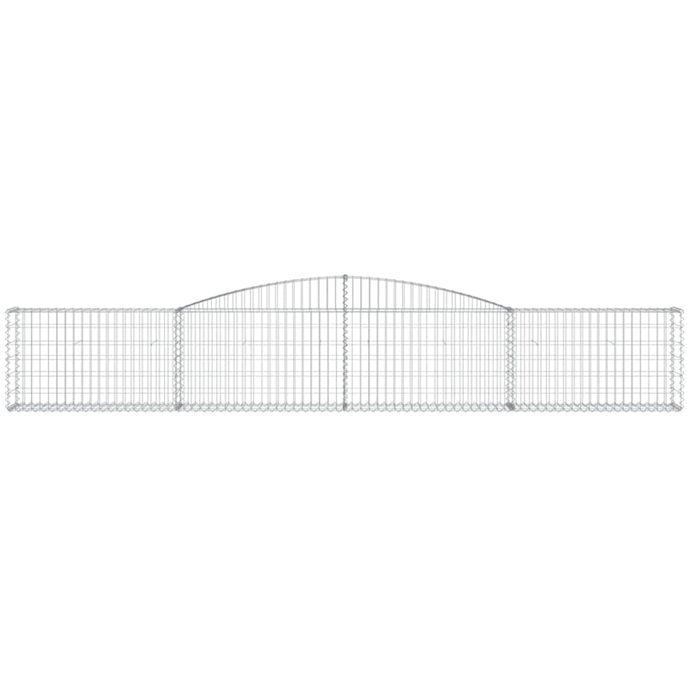 vidaXL Silver Galvanised Iron Arched Gabion Basket 400 x 30 x 60/80cm 7 Pack Image 4