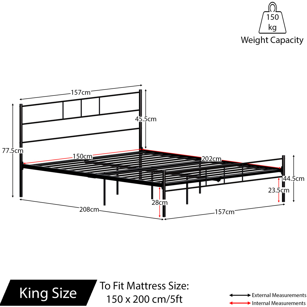 Vida Designs Dorset King Size Black Bed Frame Image 9