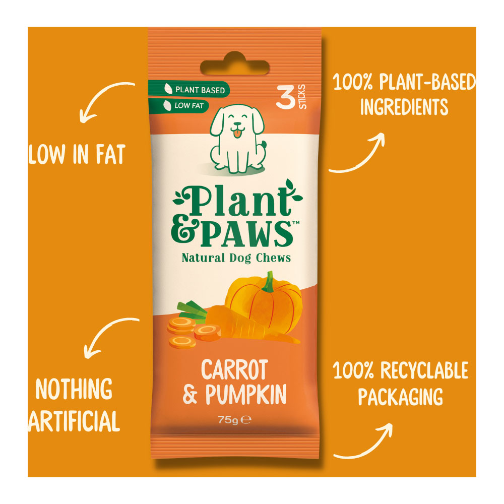 Plant & Paws Carrot & Pumpkin Natural Dog Chews 75g Image 3