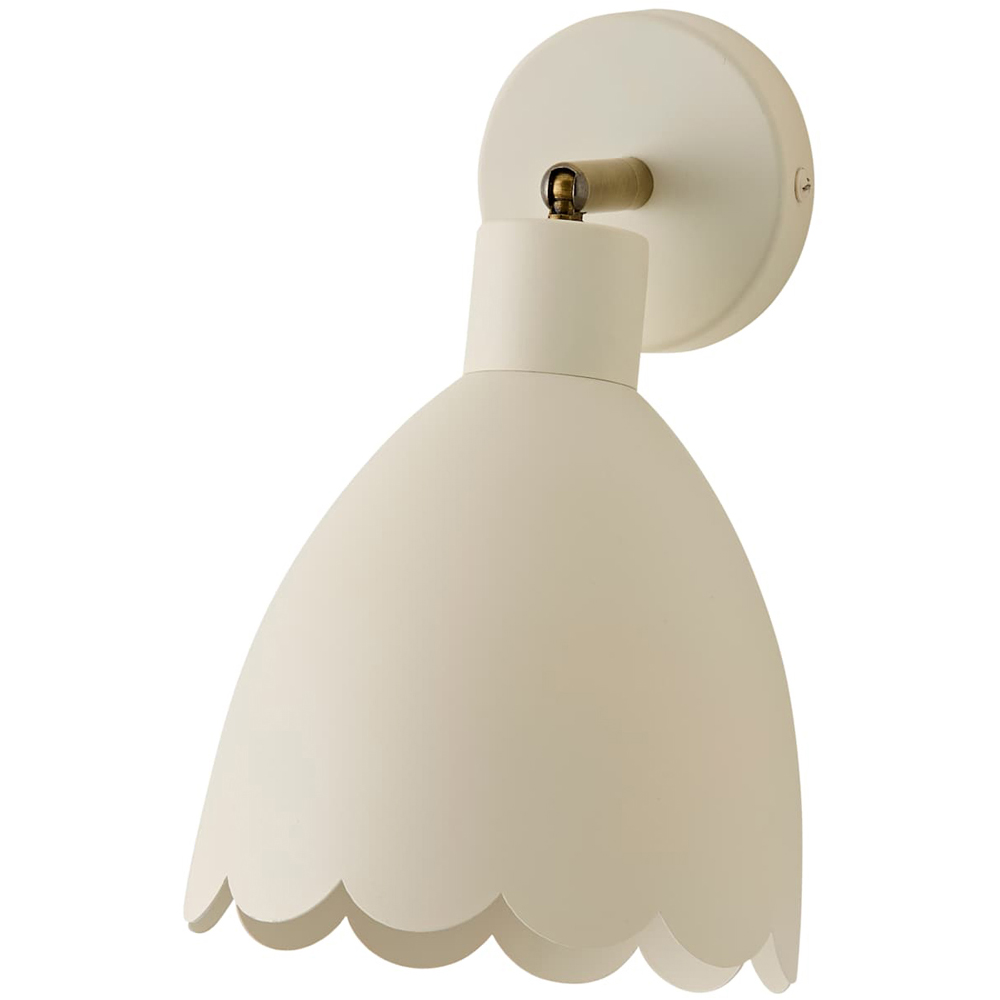 ValueLights Millie Cream Scallop Adjustable Wall Light and Bulb Image 1