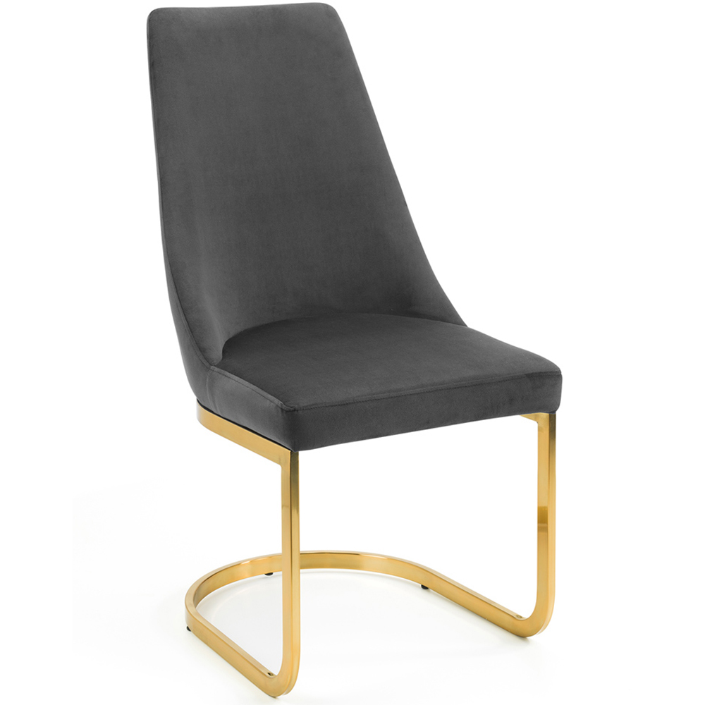 Julian Bowen Vittoria Cantilever Set of 2 Grey Dining Chairs Image 2