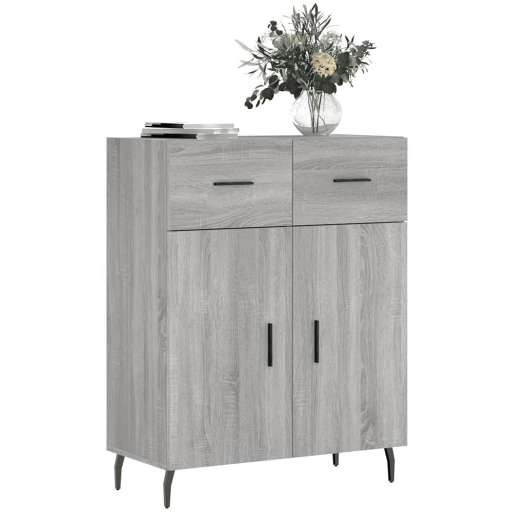 vidaXL 2 Door 2 Drawer Grey Sonoma Sideboard Image 3