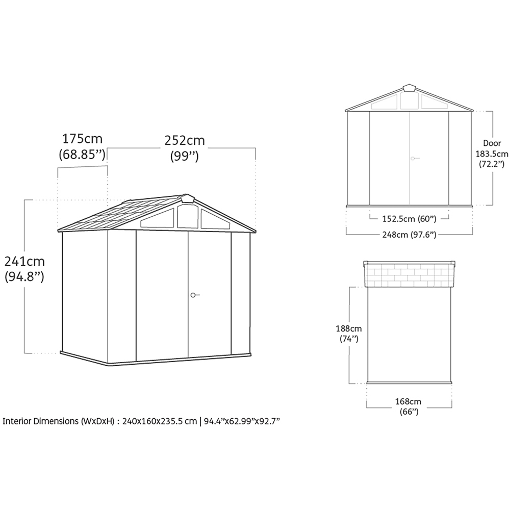 Keter Stronghold 8 x 6ft Grey Apex Garden Shed Image 8