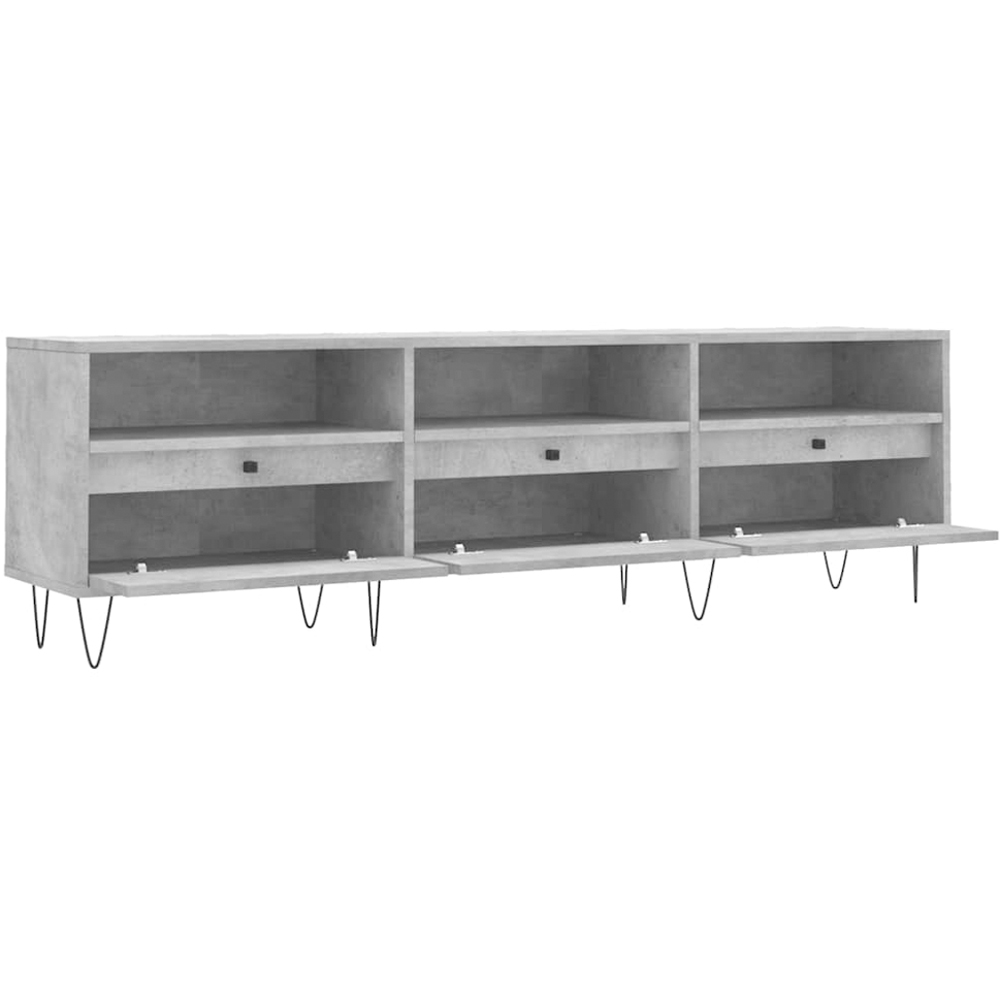 vidaXL 3 Drawer 3 Shelf Concrete Grey TV Cabinet Image 6