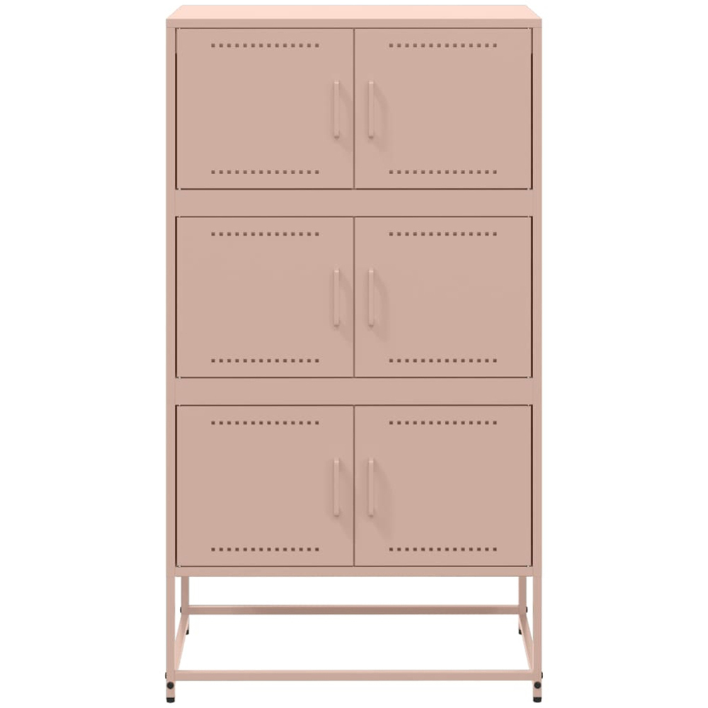 vidaXL 6 Door Pink Industrial Metal Sideboard Image 6