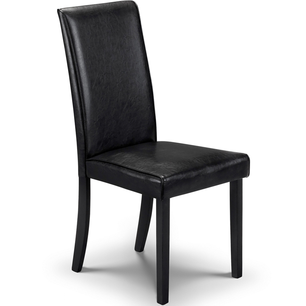 Julian Bowen Hudson Set of 2 Black Dining Chair Image 3