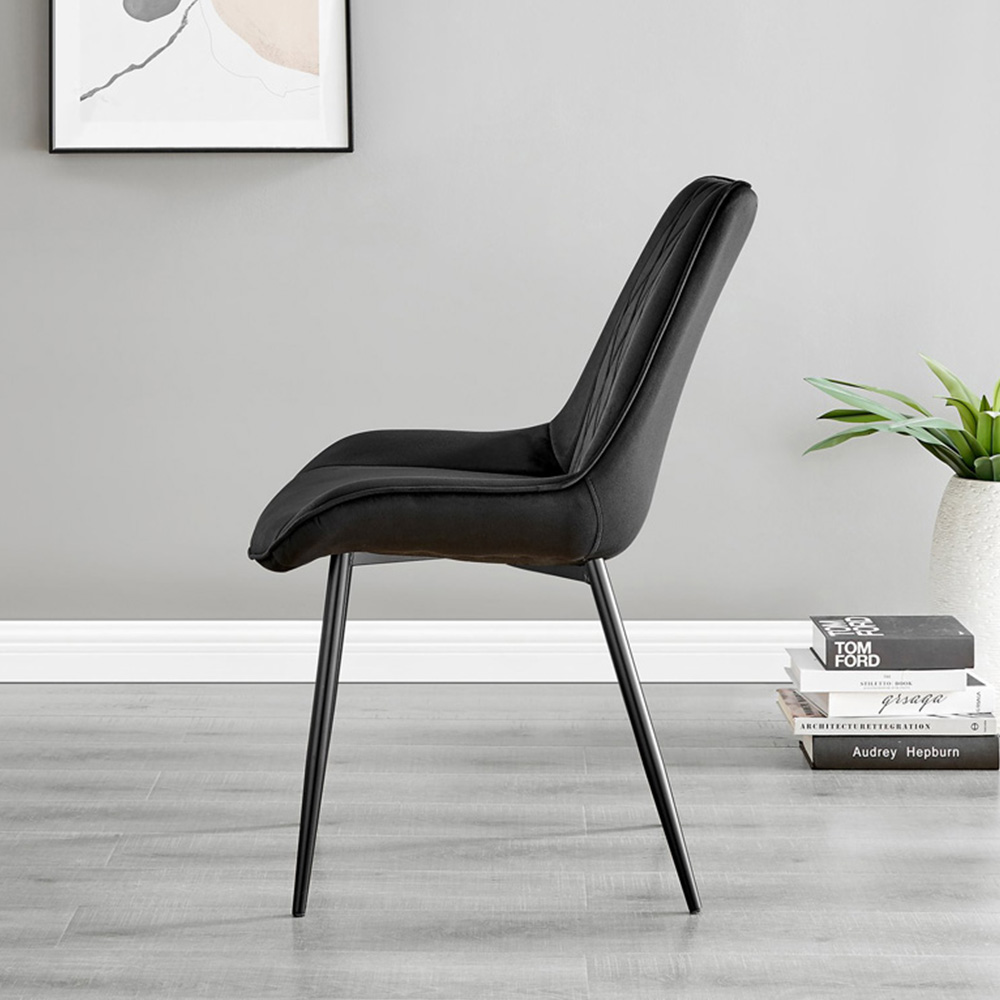 Furniturebox Fira Cesano Wood Effect 6 Seater Round Dining Set Brown and Black Image 4