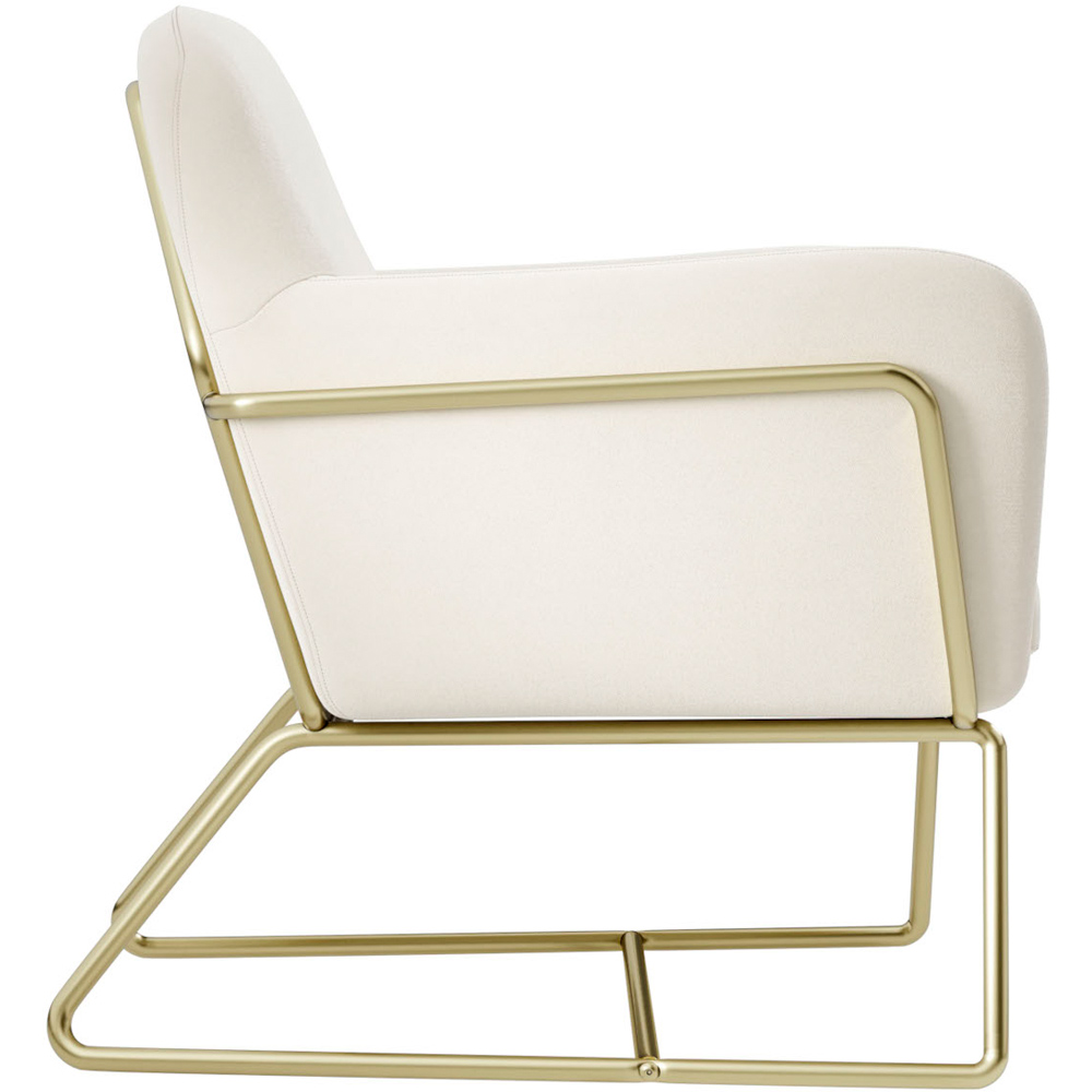 Charles Brushed Gold and Cream Velvet Armchair Image 4